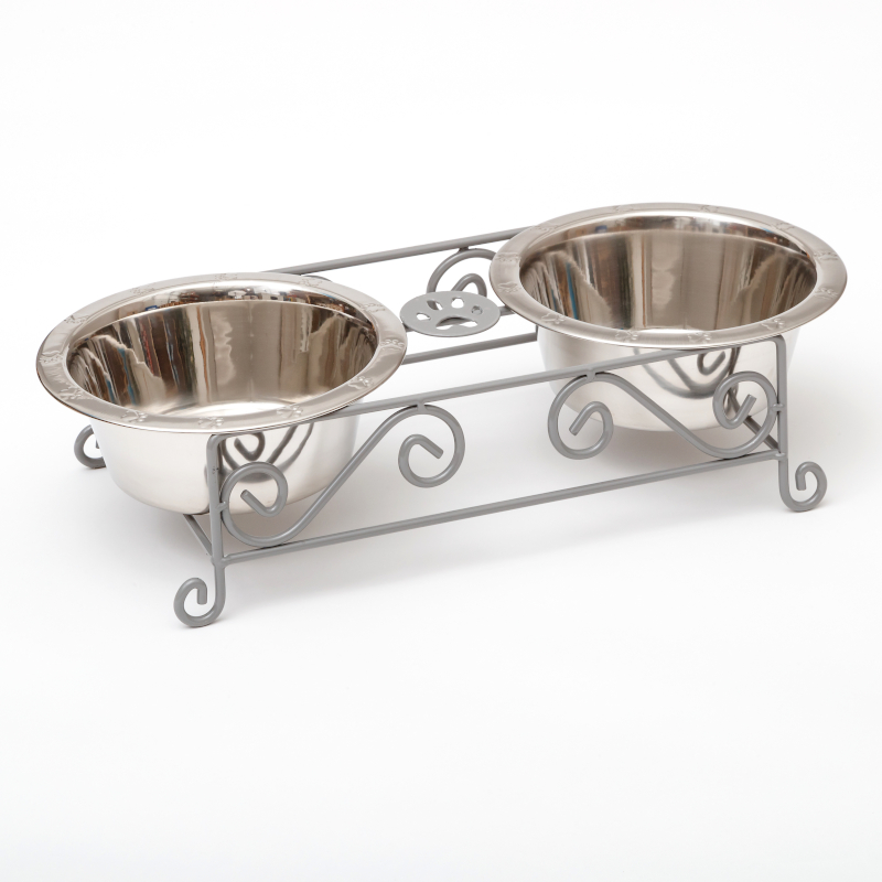 Wrought Iron Quart Pet Feeder - 5" H